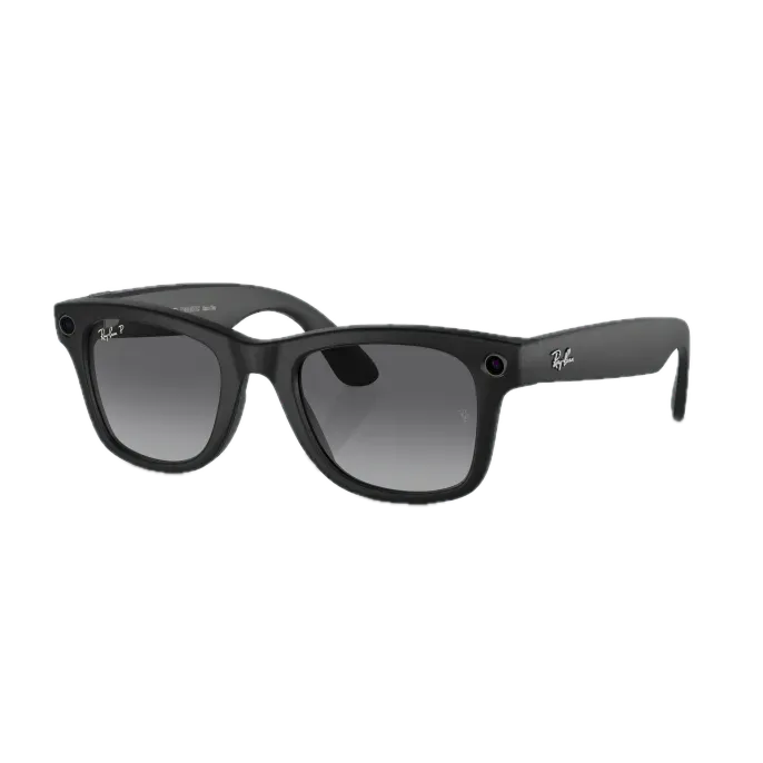 Умные очки RayBan Wayfarer L (2-е поколение), матовая черная оправа/линзы графитовый градиент