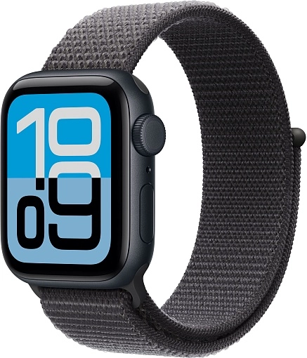 Apple Watch SE 3 Sport Loop 40 мм, «тёмная ночь», ремешок тёмно-серого цвета
