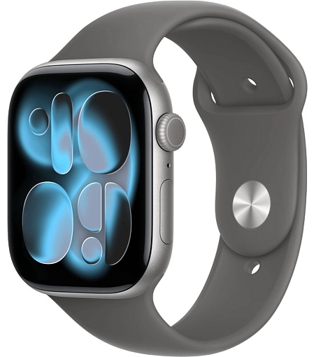 Apple Watch Series 11 42 мм, «серый космос», ремешок темно-серого цвета, размер S/M